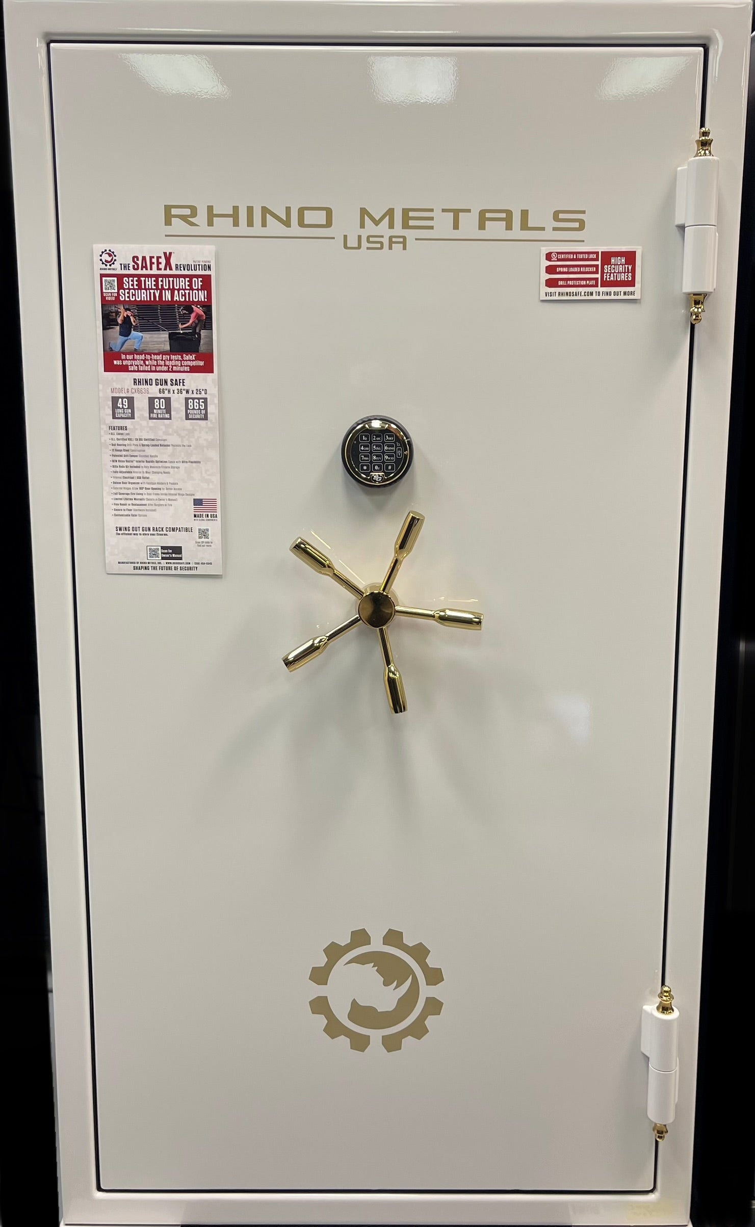 CX 6636 PEARL WHITE/ BRASS E - Mike Wards Liberty Safes