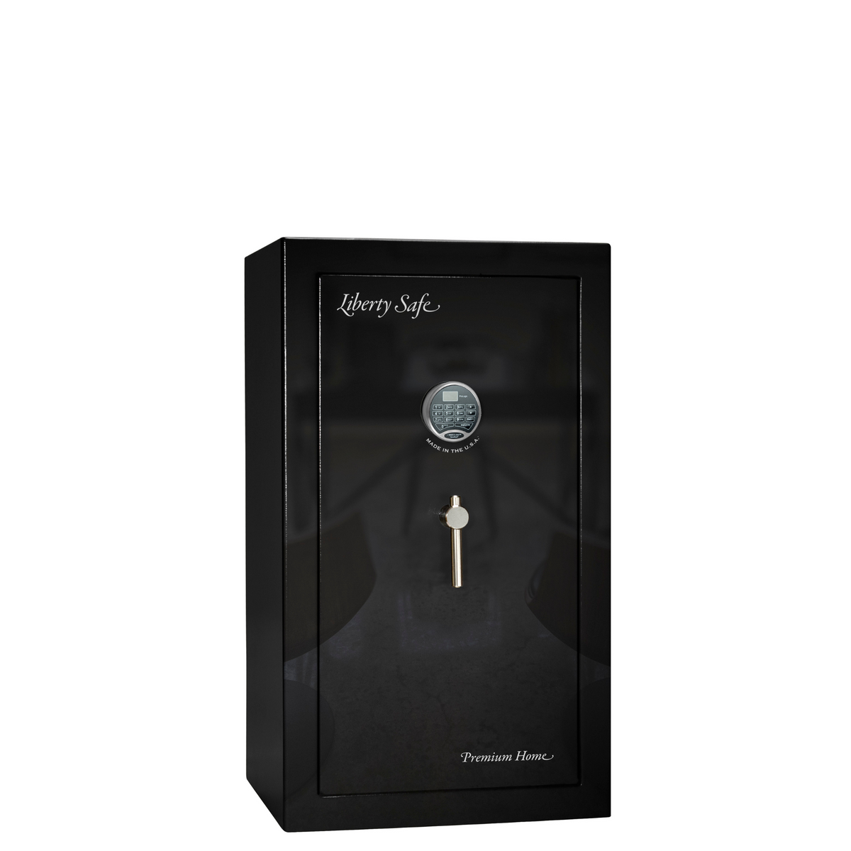 Premium Home Series | Level 7 Security | 2 Hour Fire Protection | 12 | Dimensions: 41.75&quot;(H) x 24.5&quot;(W) x 19&quot;(D) | Black Gloss Chrome - Closed Door